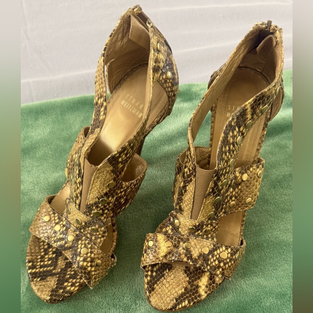 Stuart Weitzman Python Snake Leather Heels - image 3